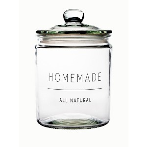 Amici Home Stockholm Glass Round Canister, Food Safe, Push Top Lid with Gasket, Airtight, For Storage, Dry Goods Container, 36 oz. - 1 of 4