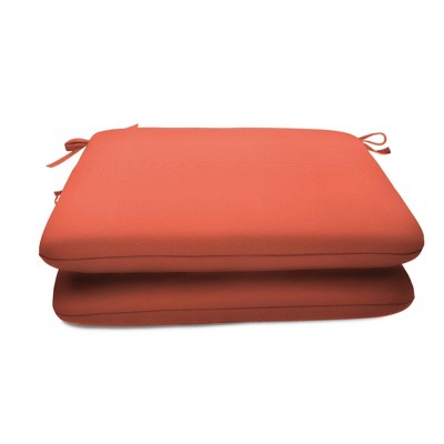 Casual Cushion Solid Sunbrella Fabric 2-Piece Indoor/Outdoor Seat Pad Cushion