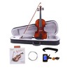 TopComfy 4/4 Classic Solid Wood Violin Set with Case Bow Strings Rosin Shoulder Rest Tuner for Adult Learners Musician - 4 of 4