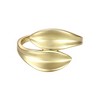 Elegant 14k Gold Plated Bypass Ring with Petal Wave Design for a Graceful and Contemporary Touch of Sophistication - 2 of 2