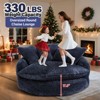 AENKYO 81.1" Cloud Couch Sleeper Indoor Lazy Sofa, Oversized Round Deep Seat Chaise Lounge Chair with 14 Pillows for Living Room - 4 of 4