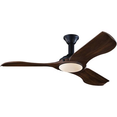 Monte Carlo 56" Minimalist Matte Black LED Damp DC Ceiling Fan