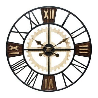 Infinity Instruments 20062 Decorative Traditional Graham Large Oversize 24 Inch Diameter Quartz Battery Powered Wall Clock, with Silent Movement