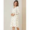 Allegra K Women's Floral Print V-Neck Smocked Waist Midi Dress - 4 of 4
