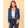 INSPIRE CHIC Women's Zip Up Faux Suede Biker Moto Jacket - 3 of 4
