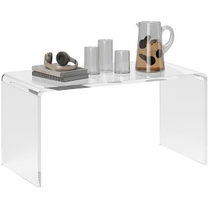 Aghana Digitals Clear Acrylic Waterfall Coffee Table - 39.4"L Modern U-Shaped Tea/Side Table with - 1 of 4