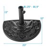 Costway 20'' Outdoor Patio Half Round Umbrella Base Stand Resin Deck Table Sun Shade - 3 of 4