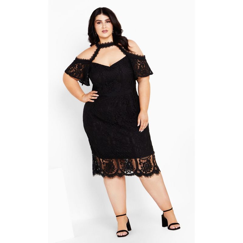 Women's Plus Size Pippa Lace Dress - black | CITY CHIC, 2 of 7