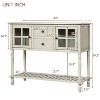 Hostack Farmhouse Console Table with Bottom Shelf and Storage for Living Room, Antique Grey - 4 of 4