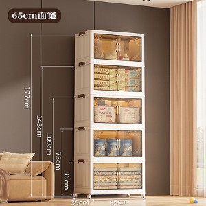 Stackable Storage Bins with Lids, White Collapsible Storage Bins with Lockable Wheels, Plastic Closet Organizers and Storage Drawer for Bedroom - 1 of 1