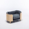 SEVOBAL Pet Beds Scandinavian Style Elevated Dog Sofa with Solid Wood Legs Dark Grey Velvet for Medium Breed Home Decor, Gray, 31.5"*20.47"*8.66" - 3 of 4