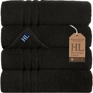 Hawmam Linen Bath Towels 4 Pack 27 x 54 Inches 100% Turkish Cotton Soft Lightweight and Highly Absorbent Quick Drying Towels - 1 of 4