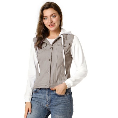 khaki jean jacket women's