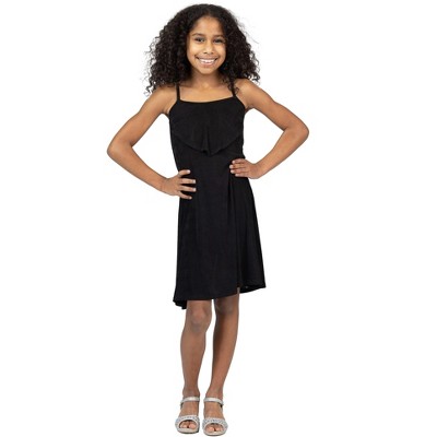 24sevenkid Girls Shimmery Spaghetti Strap Knee Length Dress