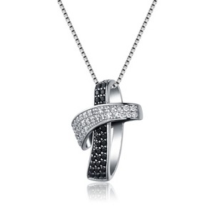 Guili Sterling Silver Black and Clear Cubic Zirconia Necklace - 1 of 2