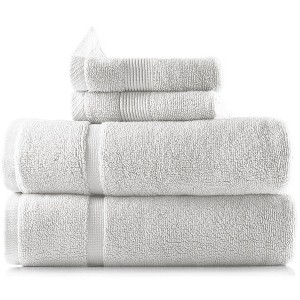 Hearth & Harbor 100% Cotton Towel Sets for Body and Face - 1 of 4