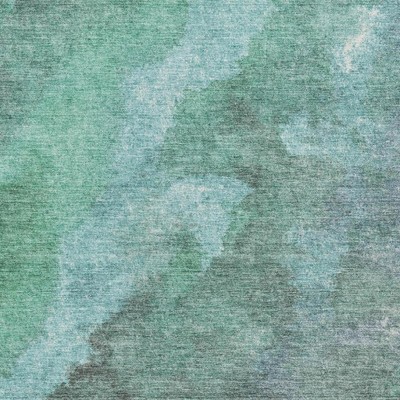 Teal Blue And Pale Aqua Abstract Washable Indoor Outdoor Area Rug