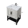GDFStudio York Indoor/Outdoor Freestanding Magnesium Oxide Bathroom Vanity with Faucet and Ceramic Sink - 3 of 4