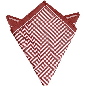 INSPIRE CHIC Men's Houndstooth Self-Fold Pocket Square for Suit 1 Pcs - 1 of 4