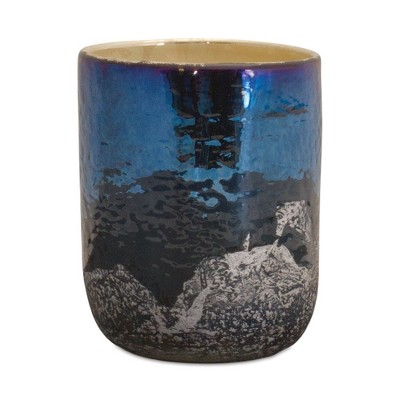 Melrose Irredescent Glass Candle Holder (Set of 2)