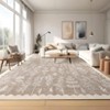 Indoor Modern Botanical Living Room Bedroom Area Rugs for Home Decor, Washable Non Slip Dining Room Carpet, Foldable Thin Mat - 3 of 4