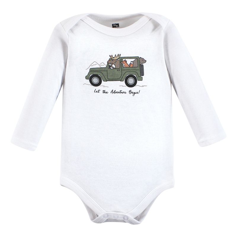 Hudson Baby Infant Boy Cotton Long-Sleeve Bodysuits, Animal Adventure 3-Pack, 3 of 6