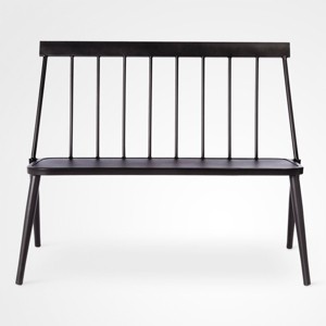 Windsor Metal Stack Patio Bench Black - Threshold™ - 1 of 4