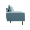 Velvet Loveseat Modern Sofa Tufted Couch with Metal Legs for Living Room, Bedroom, Office, Playroom - 2 of 4