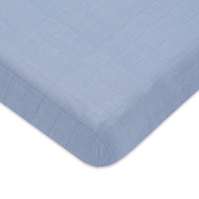 Babyletto Dewdrop Muslin Mini Crib Sheet, GOTS Certified Organic Cotton