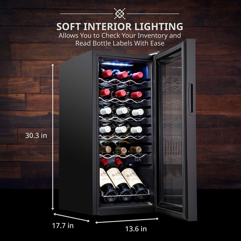 Ivation 18 Bottle Wine Cooler Fridge, Compressor Refrigerator W/Lock, 3 of 8