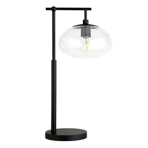 Hudson and Canal 25" Tall Arc Table Lamp with Glass Shade - 1 of 4