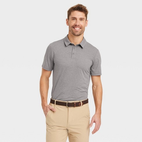 Men s Jersey Polo Shirt All In Motion Heather Gray L Target