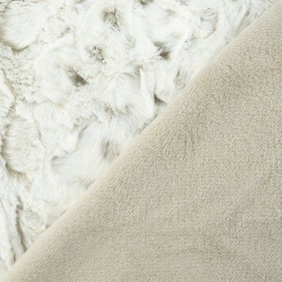 Cream Faux Fur Reversible Waterproof Pet Blanket 60" x 70"
