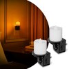 DORESshop 1-Watt Candle-Style Plug-in Integrated LED Night Light with Light Sensor, Amber 1600K, Black Base, 2-Pack - 2 of 4