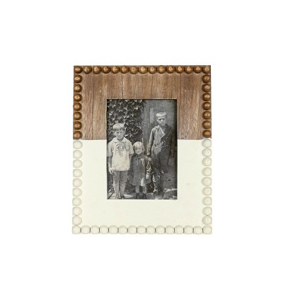 5X7 Inch Beaded Picture Frame White Dipped Wood, MDF & Glass by Foreside Home & Garden