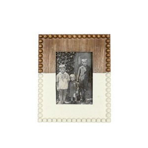 5x7 Amphitrite Beaded White Dipped Wood Photo Picture Frame w/ Glass Pane - 1 of 4