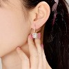 Guili Square Drop Earrings in Sterling Silver with Clear CZ, Rhodium, Gold & Rose Gold Plating – Modern Sparkle with Geometric Elegance - 2 of 4