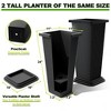 TOAOTBNBO Tall Planter Set of 2, Large Planter with Drainage Holes and Bottom Tray, Outdoor and Indoor Planter Pots with Vertical Lines - 2 of 4
