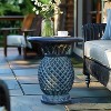 LuxenHome Outdoor Side Table, 24" Gray Pineapple Outdoor Cement Side Table,Patio End Table for Garden Porch Backyard - 2 of 4