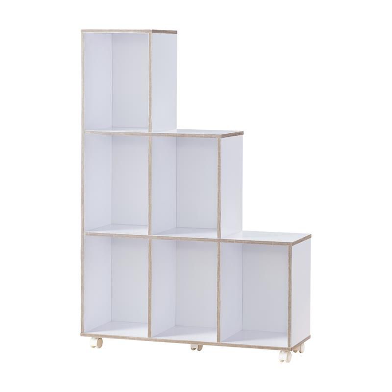 Chapin 6-Compartment Wood Bookcase in White - Furniture of America, 2 of 8