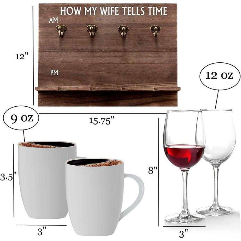 Bezrat How My Wife Tells Time Wooden Wine Rack, 2 of 10