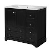 YOOCOZZ 36" Freestanding Bathroom Vanity with Sink,Solid Wood,4 Storage Drawers and Soft Closing Doors-Black - 2 of 4