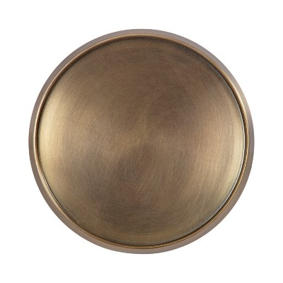 Antique Brass and Black Round Metal Drink Table