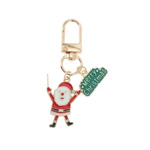 Unique Bargains Christmas Keychain Lobster Clasp Zinc Alloy Multicolored 2.17" 1 Pc - 1 of 4