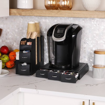 Black High Impact Polystyrene Coffee and Accessory Station