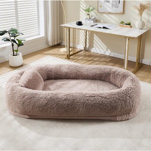 67.7"Pet & Human Nest Bed with Raised Headrest，Suitable for daily relaxation and entertainment，living rooms and bedrooms - 1 of 4