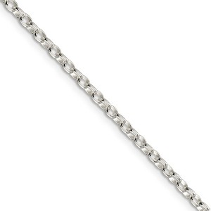 Black Bow Jewelry 2.75mm Sterling Silver Solid Oval Rolo Chain Necklace - 1 of 4