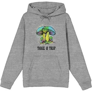 Natural World Take A Trip Mushrooms Long Sleeve Adult Hooded Sweatshirt - 1 of 2