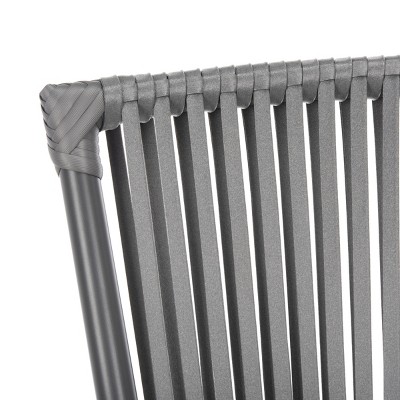 Gray Rope Arm Dining Chair with Cushions, Set of 2