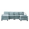 106" Chenille Modular Sectional Sofa with Chaise Lounge and Ottoman, U-Shaped Sleeper Cloud Couch for Living Room or Apartment–The Pop Home - 2 of 4